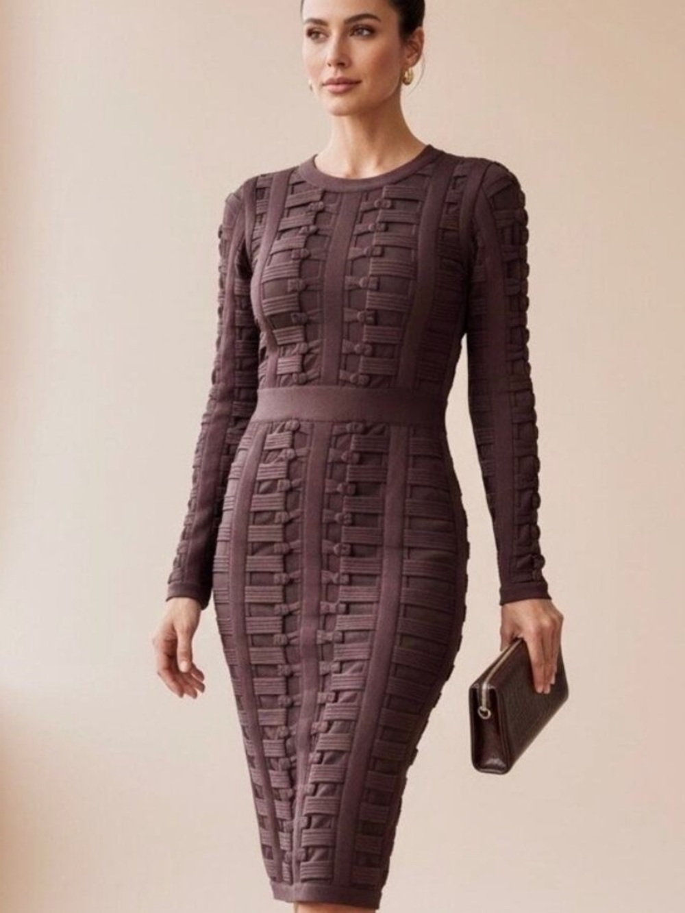 House of CB Lola bodycon bandage long sleeve mini dress small